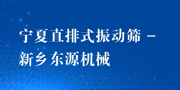 寧夏直排式振動(dòng)篩 - 新鄉(xiāng)東源機(jī)械