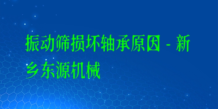 振動篩損壞軸承原因 - 新鄉(xiāng)東源機(jī)械