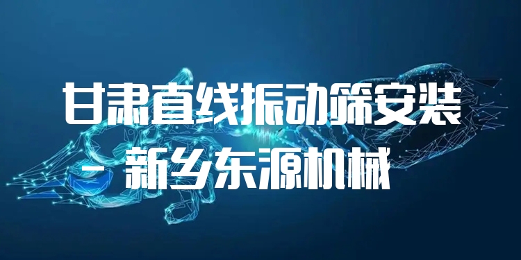 甘肅直線振動篩安裝 - 新鄉(xiāng)東源機械